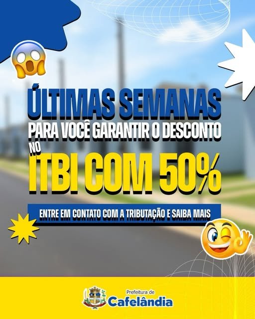 ÚLTIMAS SEMANAS DE DESCONTO NO ITBI!