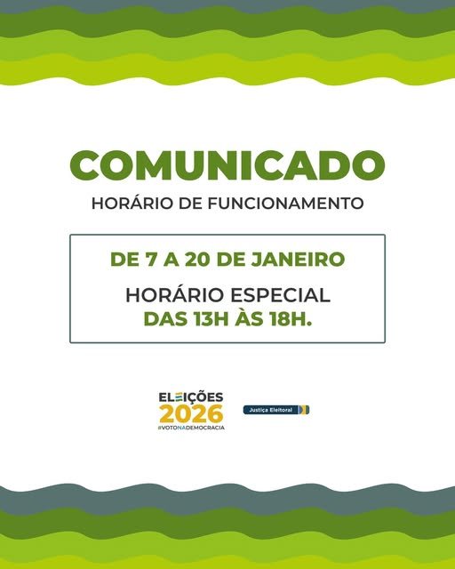 Confira os horários de atendimento presencial de 7 a 20 de janeiro nas zonas eleitorais do Paraná.