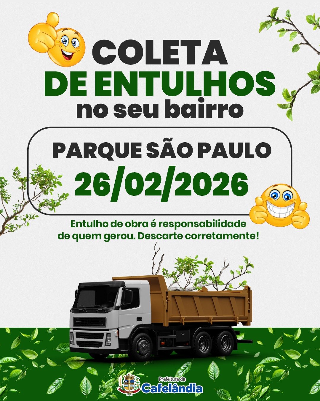 Coleta de Entulhos no Parque São Paulo!