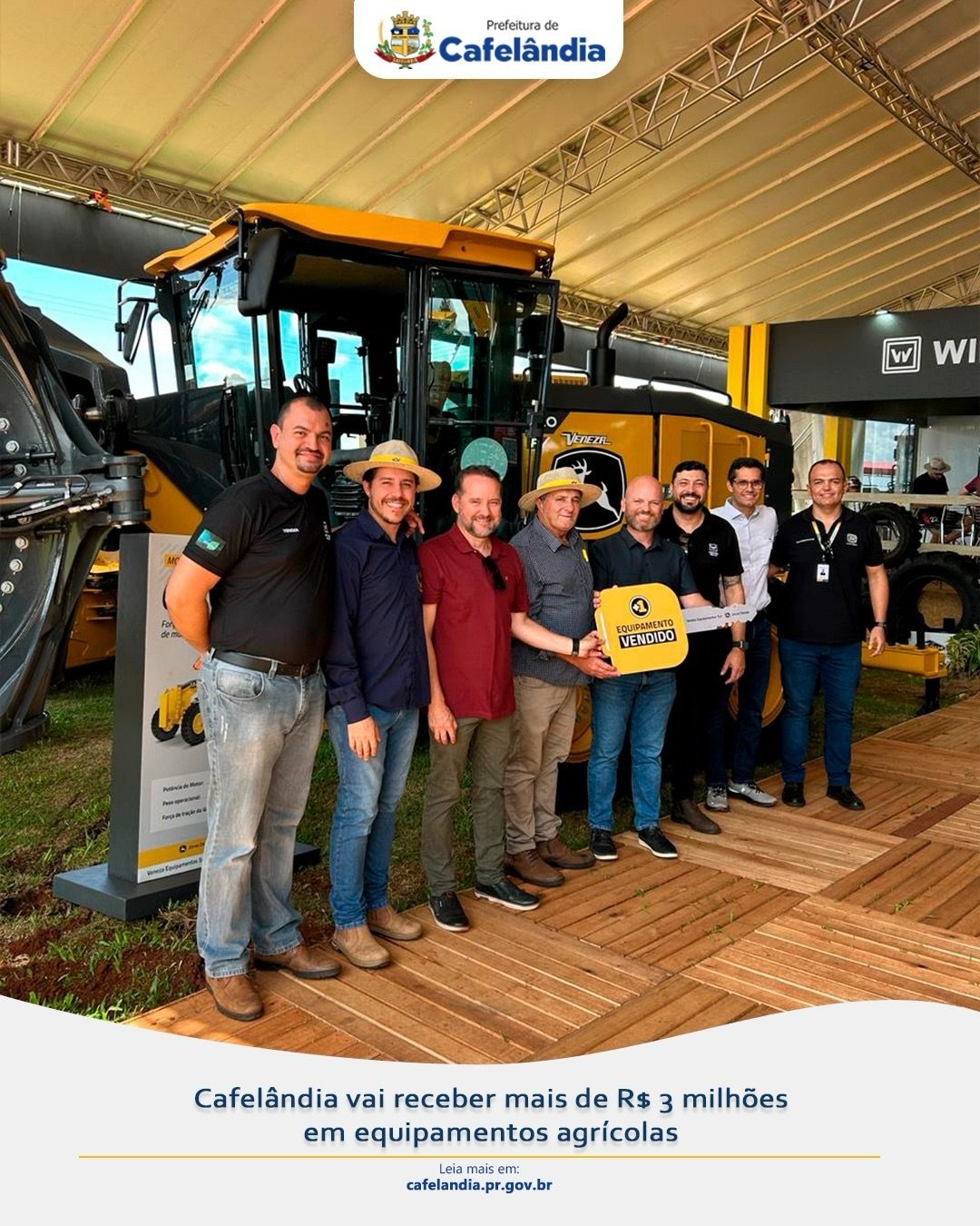 Cafelândia vai receber mais de R$ 3 milhões em equipamentos agrícolas!