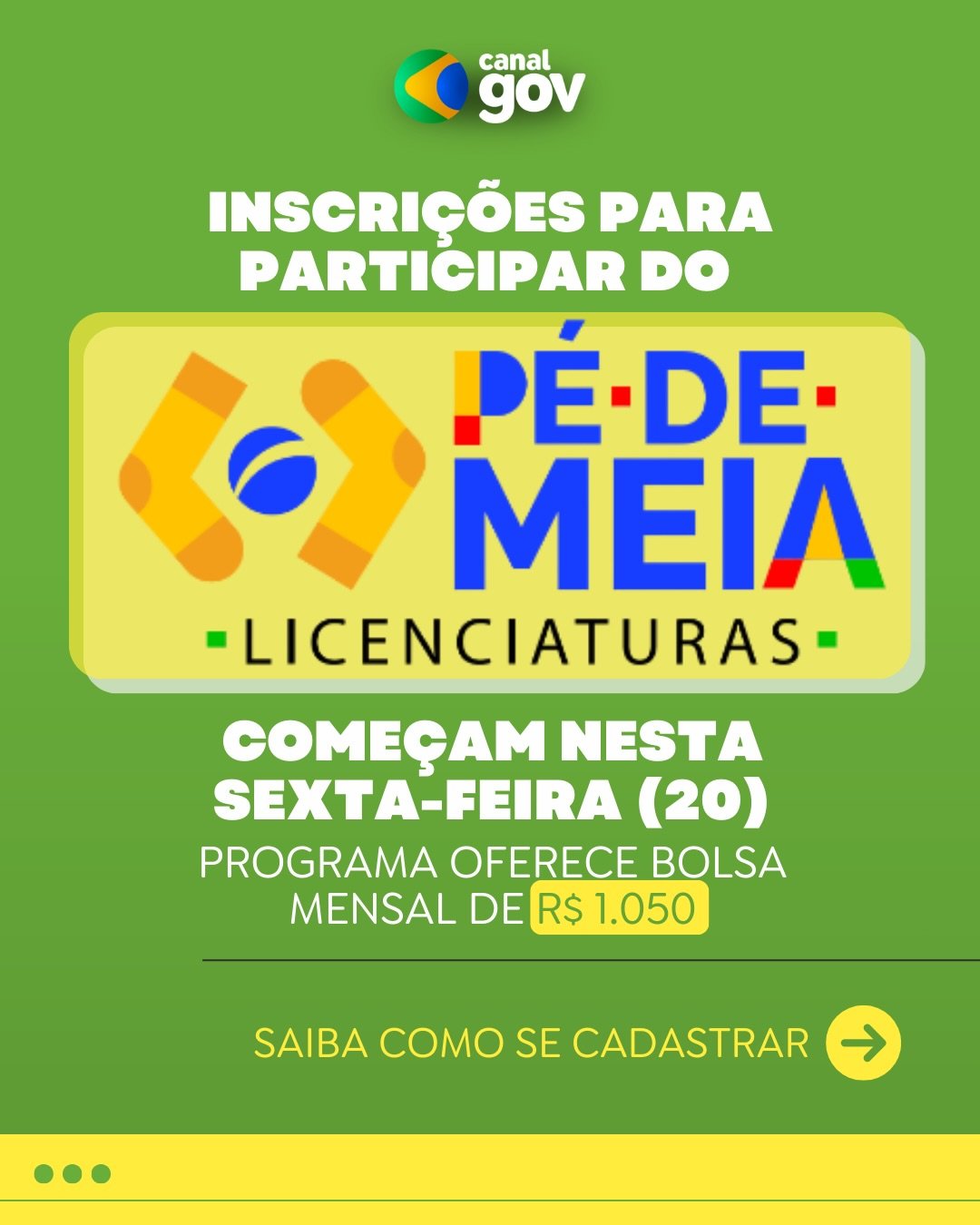 INSCRIÇÕES ABERTAS PARA O PÉ-DE-MEIA LICENCIATURAS