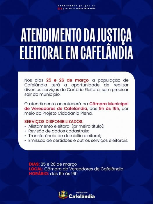 Atenção, população de Cafelândia!