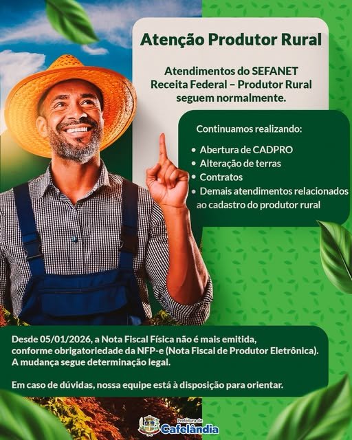 ATENÇÃO PRODUTOR RURAL