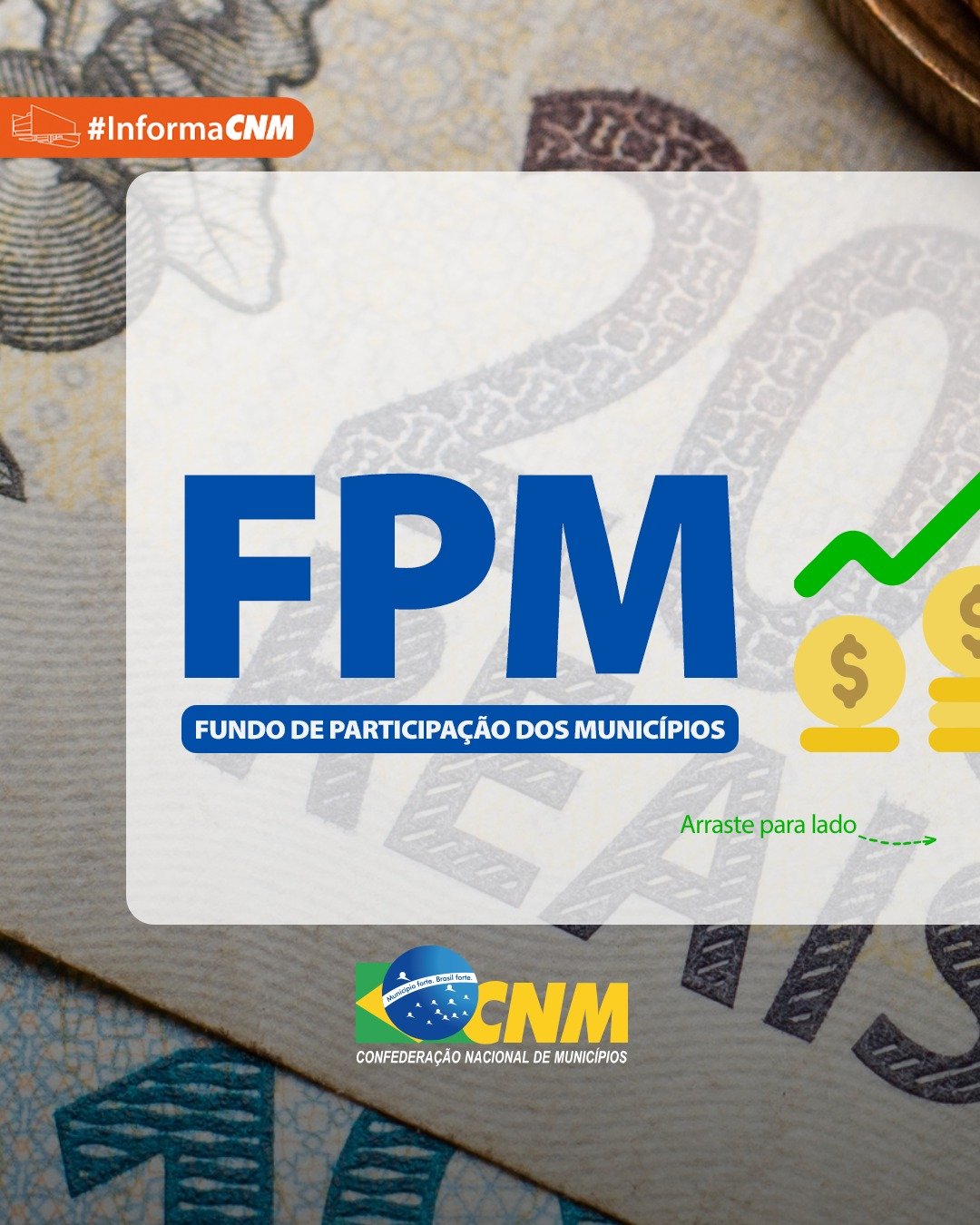 O segundo repasse de março do FPM será creditado hoje sexta-feira (20/03)