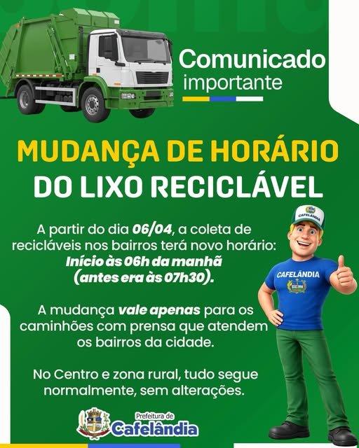 LEMBRETE – Atenção, Cafelândia!