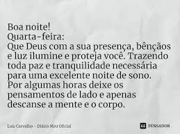 BOA NOITE QUARTA FEIRA