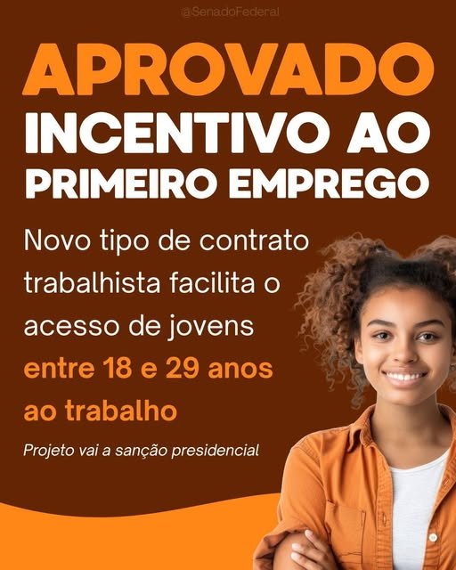 Jovens com idades entre 18 e 29 anos que nunca tiveram carteira assinada terão acesso facilitado ao mercado de trabalho por meio do contrato de primeiro emprego