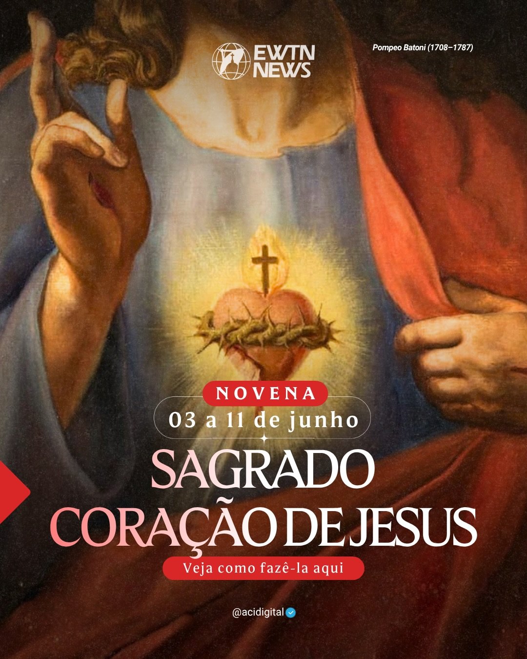 Hoje (3) começa a Novena ao Sagrado Coração de Jesus.