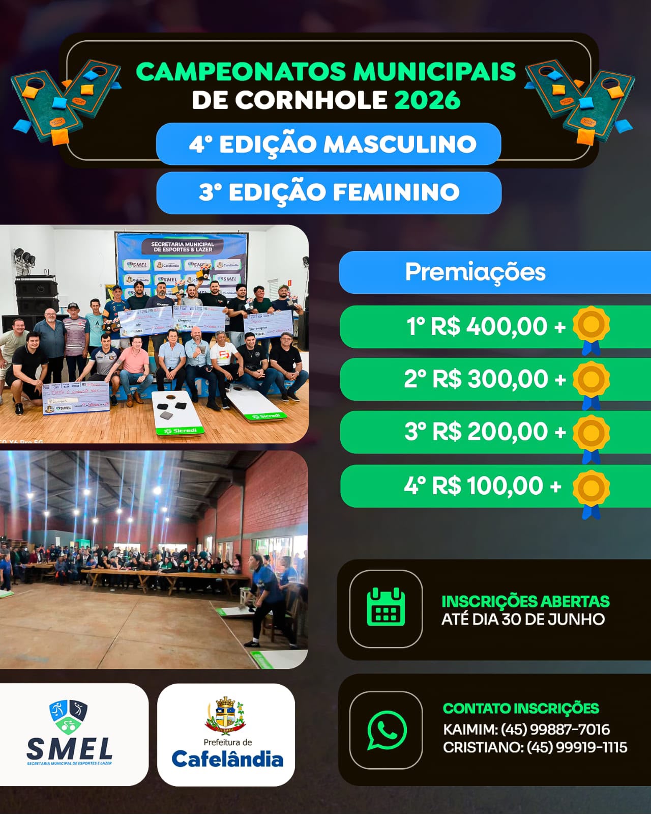 CAMPEONATOS MUNICIPAIS DE CORNHOLE 2026