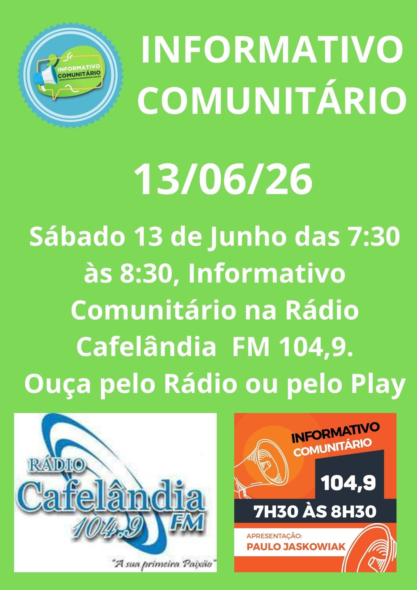 INFORMATIVO COMUNITARIO DIA 13/06/26