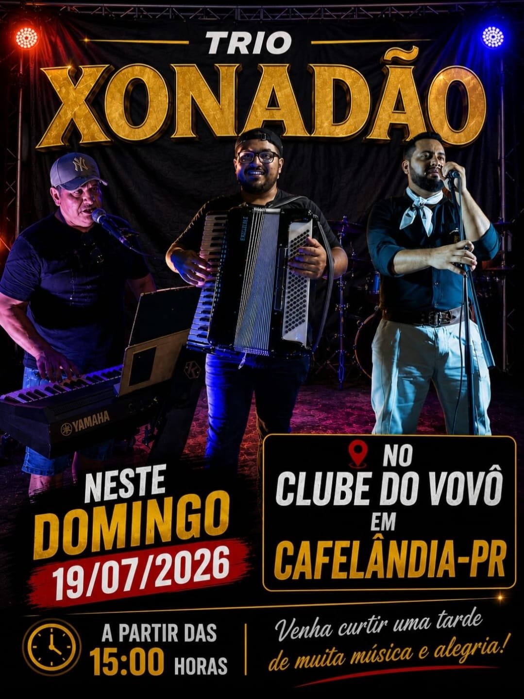É AMANHÃ, DOMINGO DIA 19/07/26 NO CLUBE DO VOVÔ
