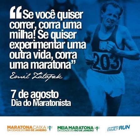 O Dia do Maratonista é celebrado em 7 de agosto