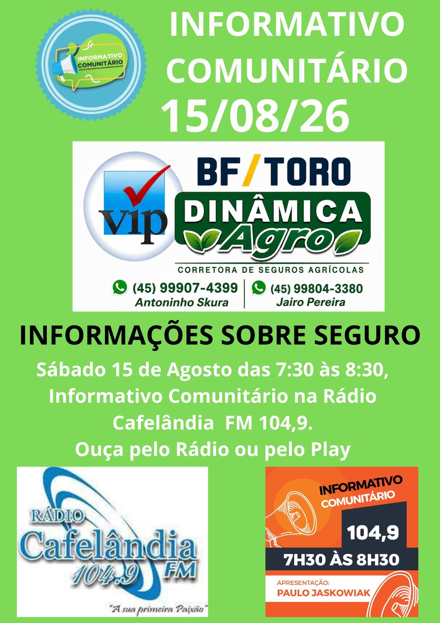 INFORMATIVO COMUNITÁRIO 15/08/26