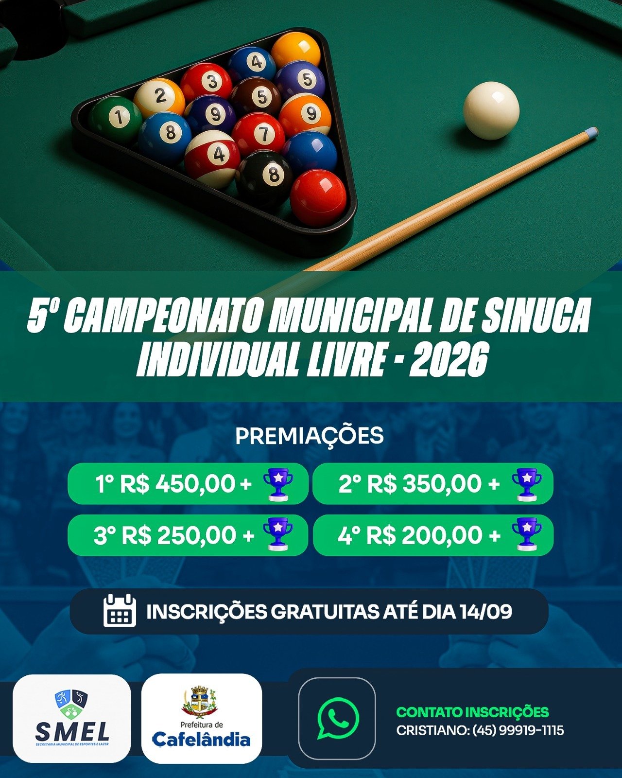 5º CAMPEONATO MUNICIPAL DE SINUCA – INDIVIDUAL LIVRE 2026