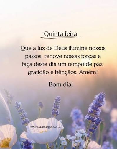 BOM DIA QUINTA FEIRA