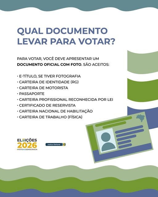 Antes de sair de casa, separe um documento oficial de identificação para votar.