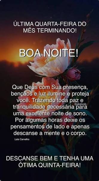 BOA NOITE, ÚLTIMA QUARTA FEIRA DE SETEMBRO